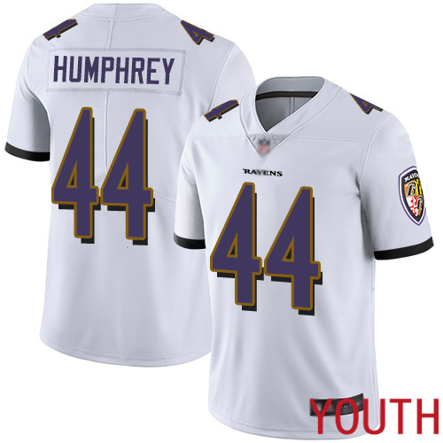 Baltimore Ravens Limited White Youth Marlon Humphrey Road Jersey NFL Football #44 Vapor Untouchable->youth nfl jersey->Youth Jersey